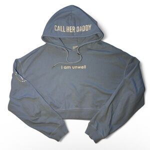 Call Her Daddy Light Blue Sweatshirt cropped Hoodie🌿